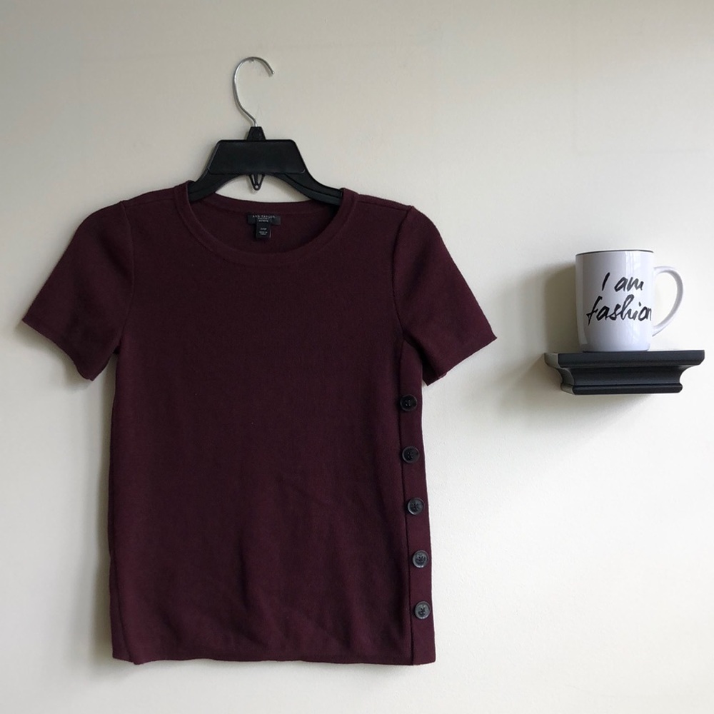 Ann Taylor Short Sleeve Sweater Top
